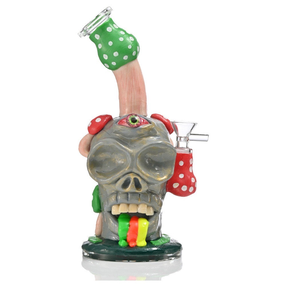 XDH39 Fungal Skull Waterpipe 10"