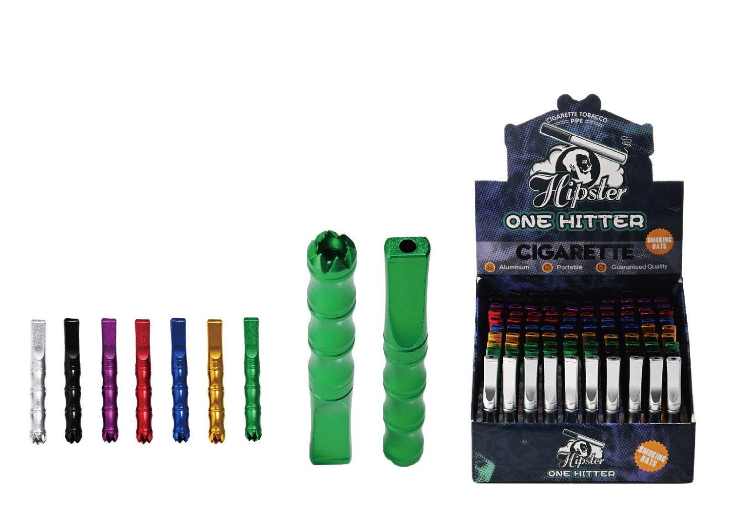 T0036-78mm Hipster Ribbed Grip One Hitter 100ct