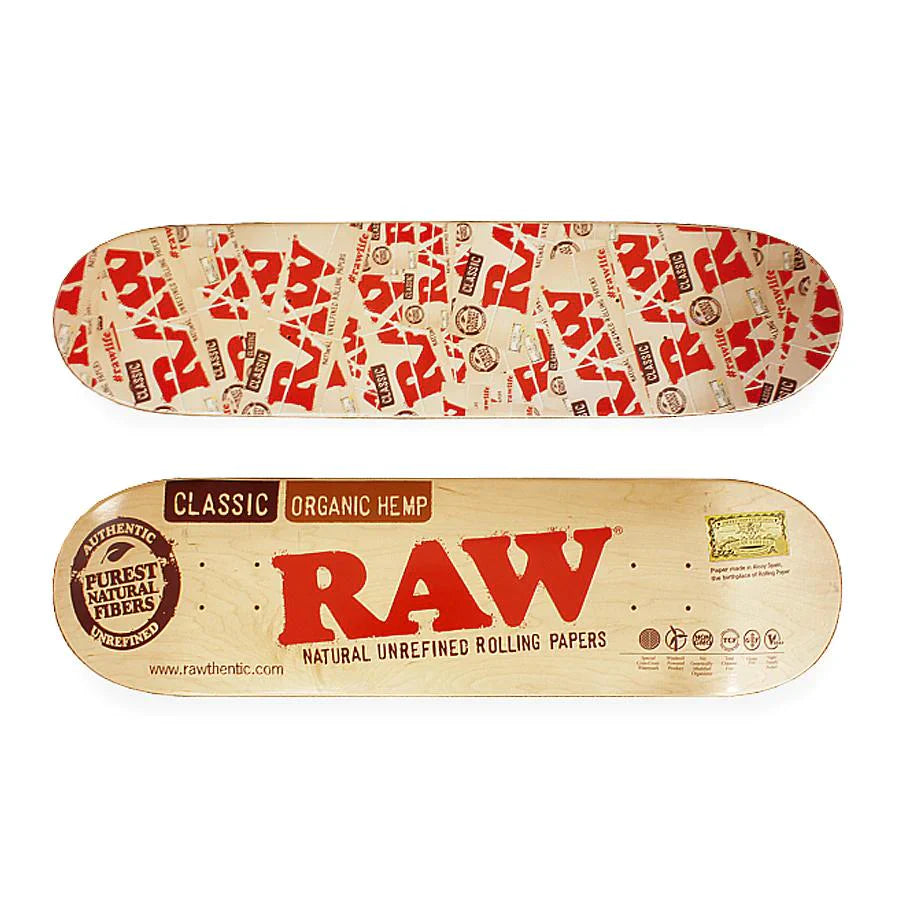Raw S Shape Natural Veneer Organic Hemp Sticker bomb Skate Deck