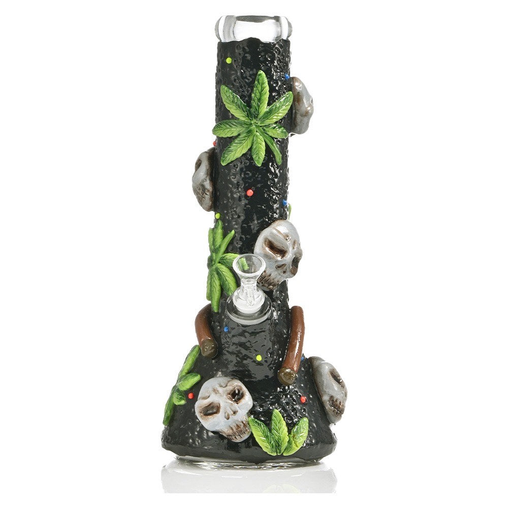 TZ219 Forest Skull Bliss Waterpipe 14"