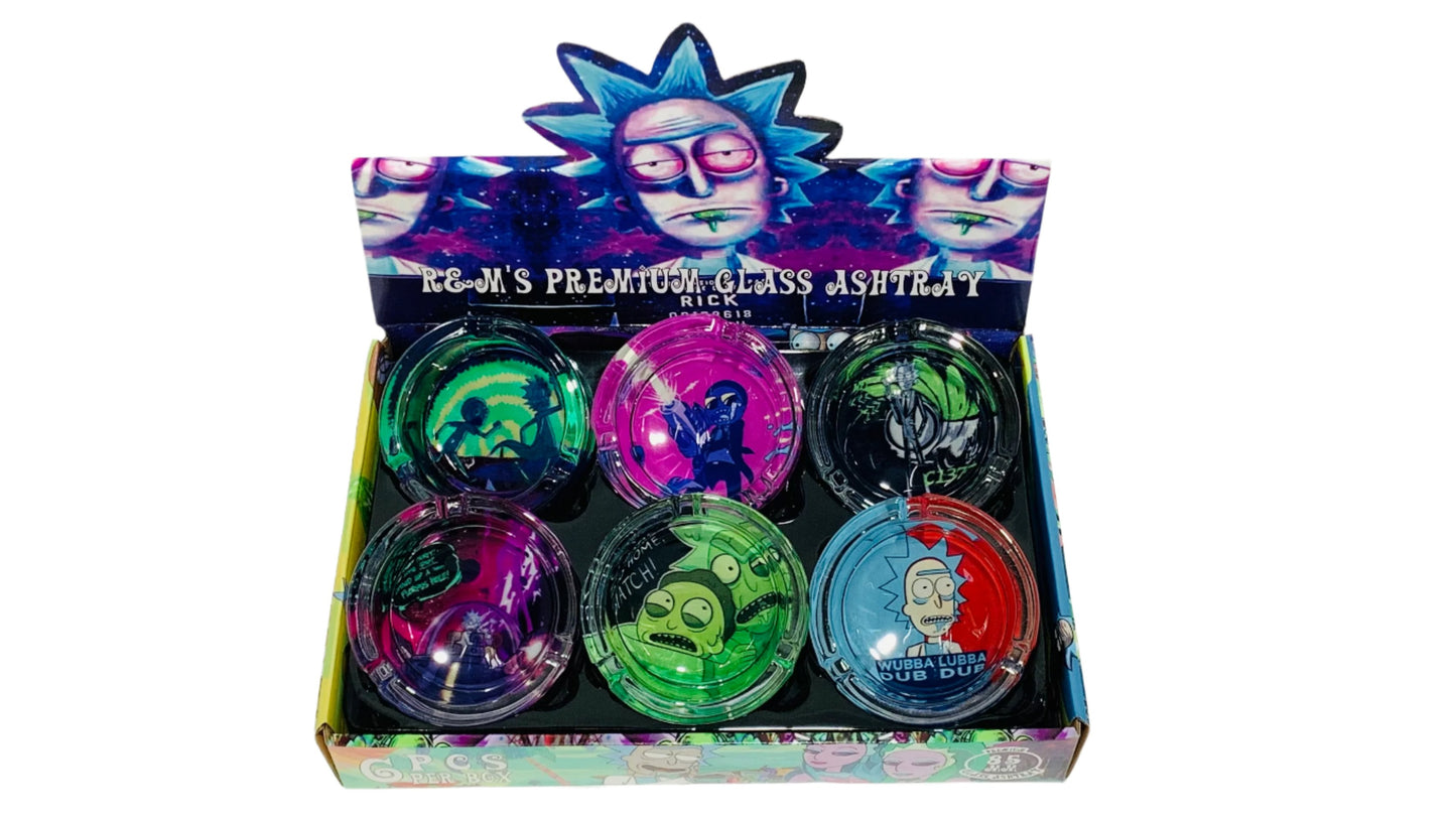 R&M Round Glass Ashtray 6ct