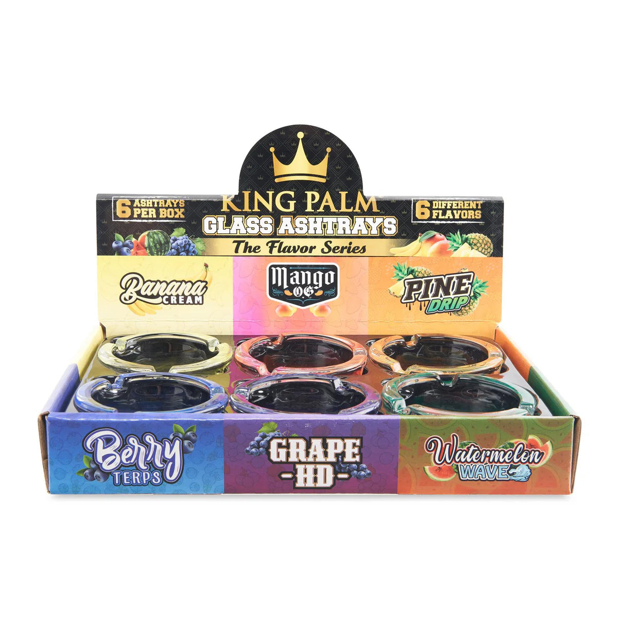 King Palm Glass Ashtray 6ct