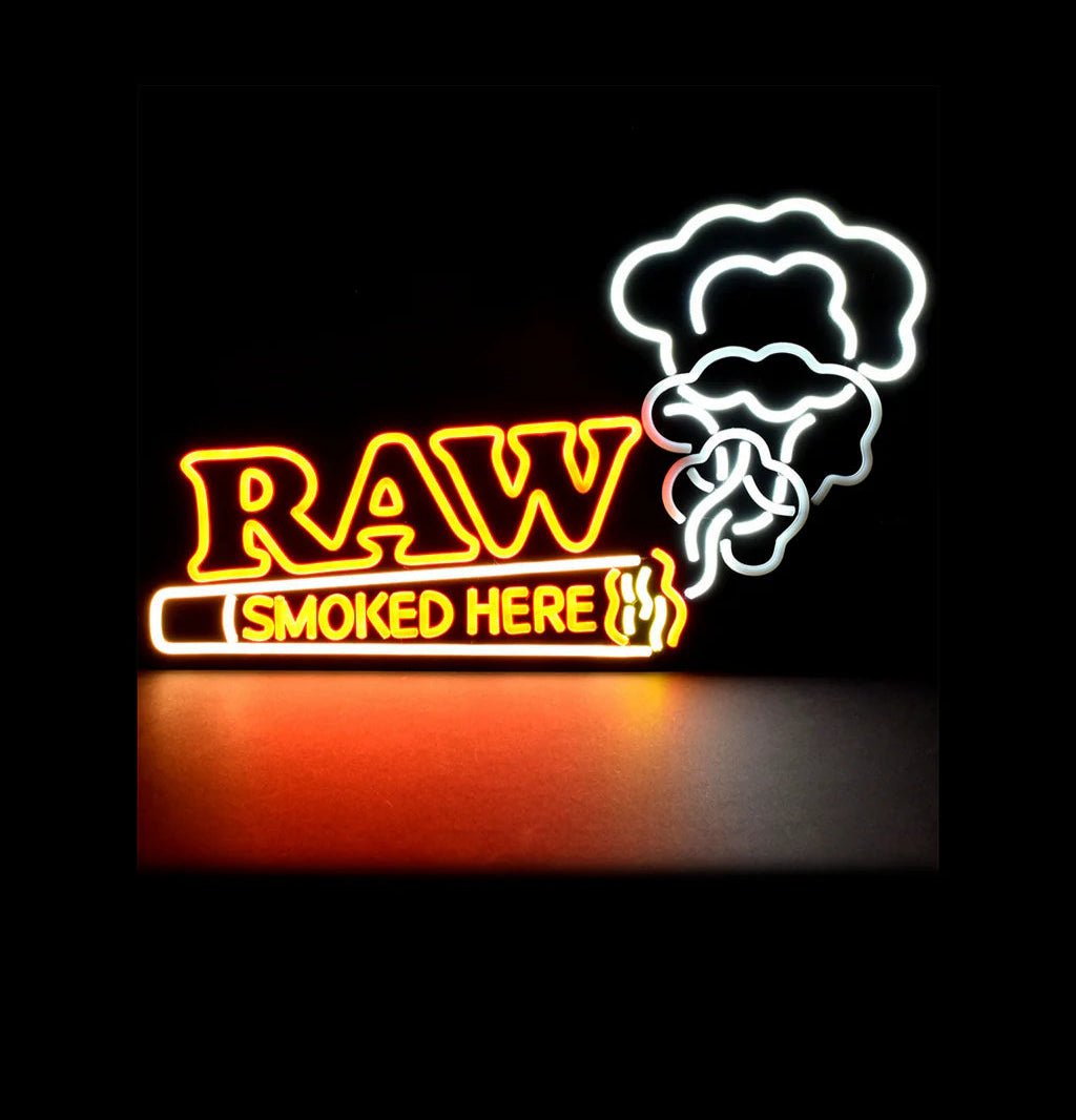 Raw Smoked Here Led Sign