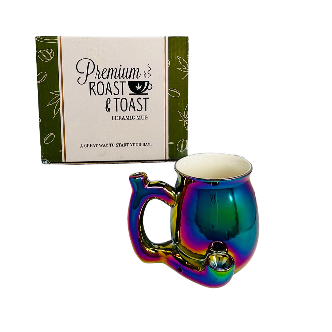 Premium Roast & Toast Ceremic Mug Metelic Rainbow