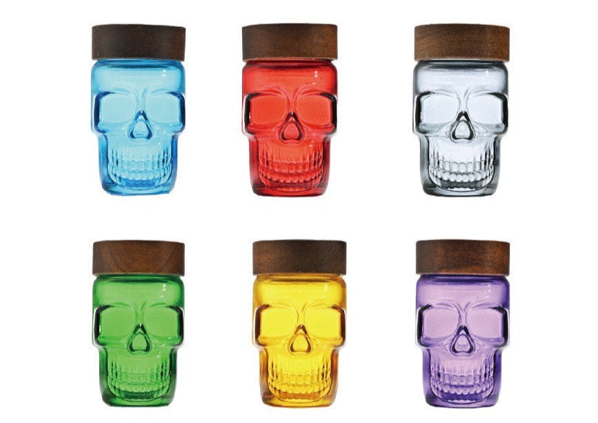 SW3023 Skull Glass Sealed Jars 6ct