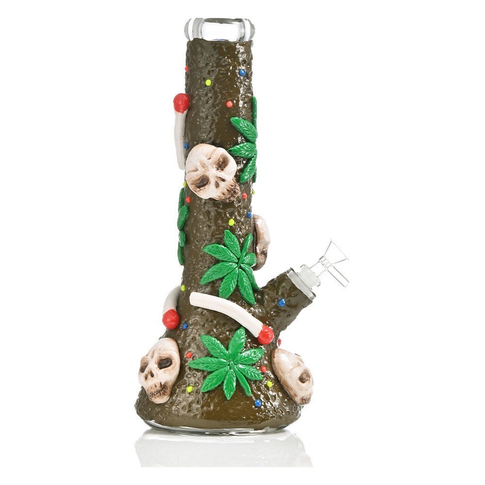 TZ219 Forest Skull Bliss Waterpipe 14"