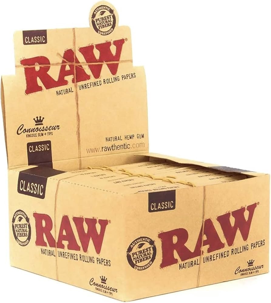 RAW Classic Connoisseur Rolling paper + Tips Kingsize Slim 24ct