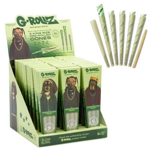 G-Rollz Cheech & Chong Bio Organic Green Hemp 6x KS Cones 24pk