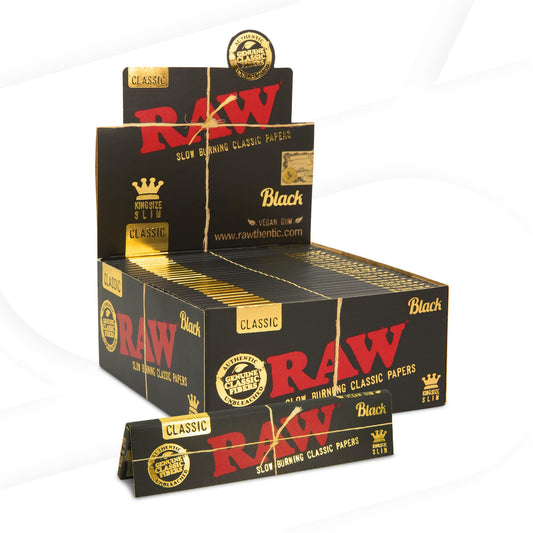 Raw Classic Black Rolling Paper Kingsize Slim 50pk