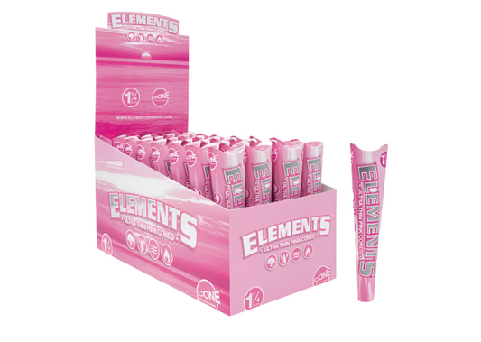 Elements Ultra Thin Pink Cones 1 1/4 6ct 32pk