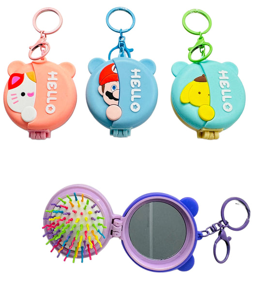 Hair comb with Mirror Keychains