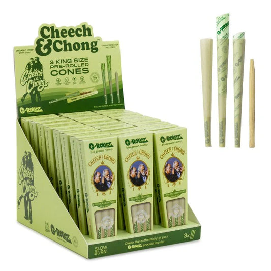 G-Rollz Cheech & Chong Bio Organic Green Hemp 3x KS Cones 24pk