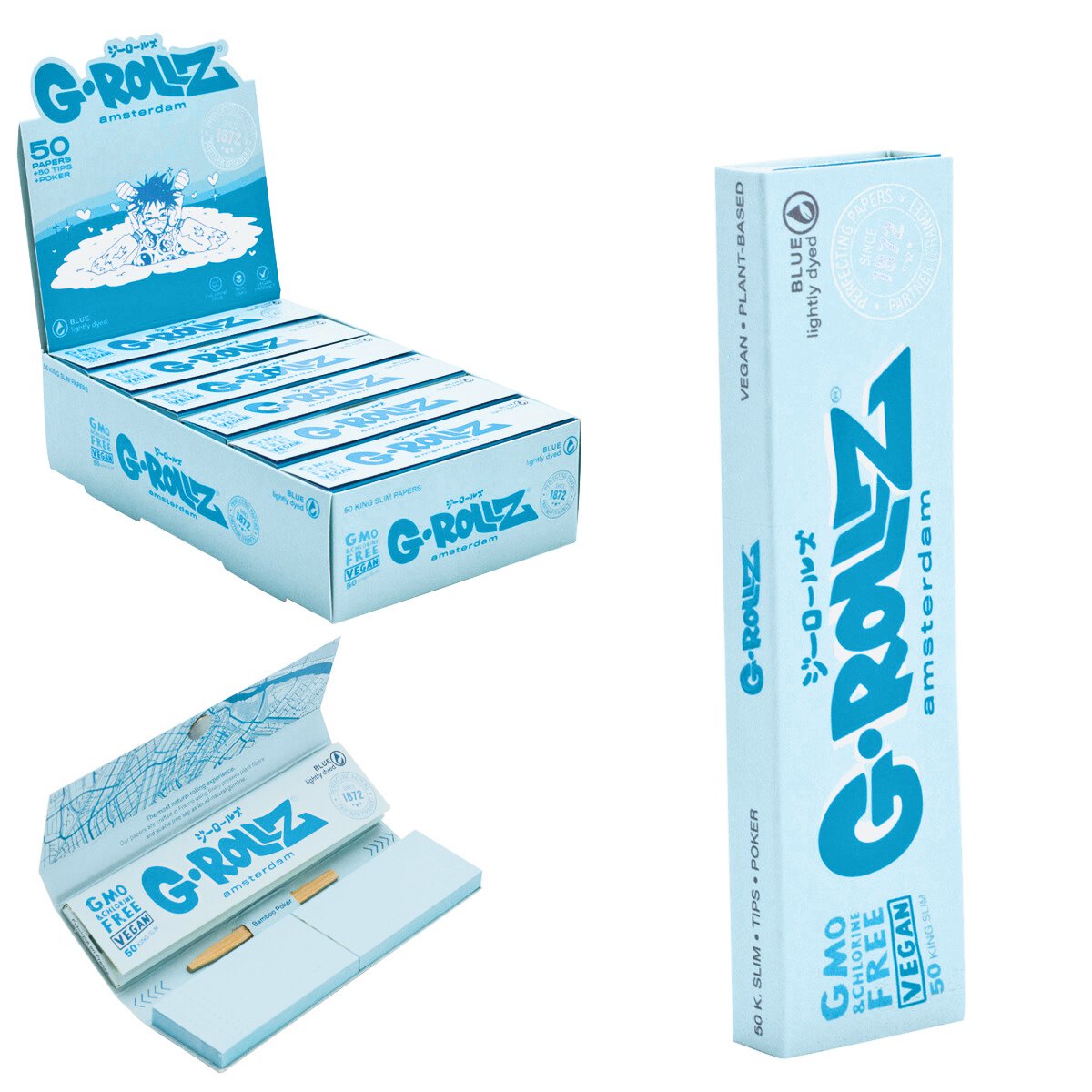 G-Rollz Lightly Dyed Blue 50 1 1/4 Papers 50pk