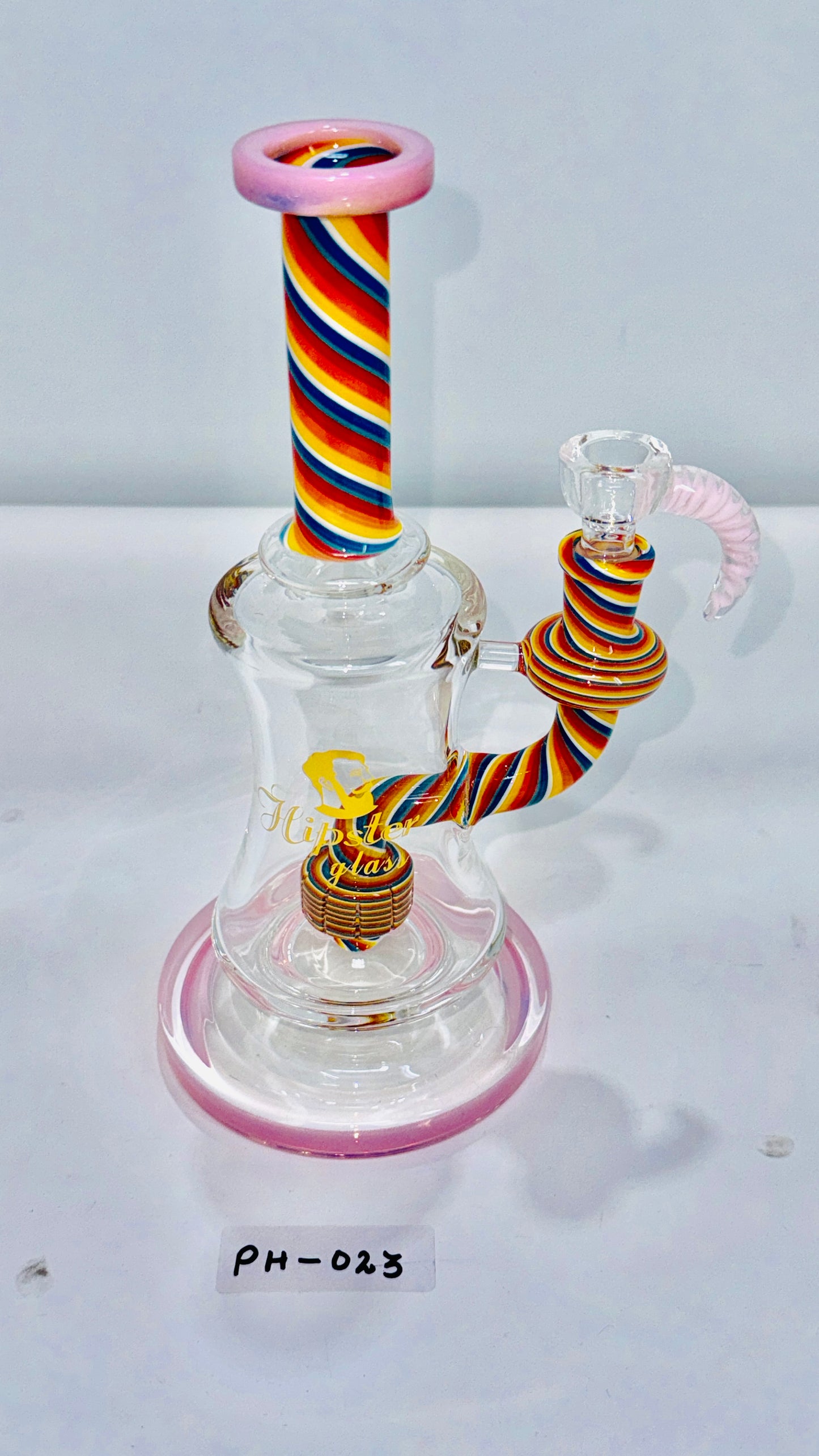 PH023 USA Color Striped Waterpipe 10"