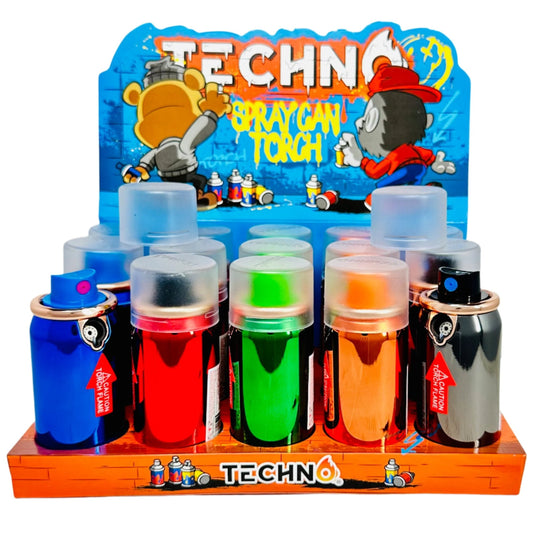 Techno Spray Can Torch Lighter 15ct