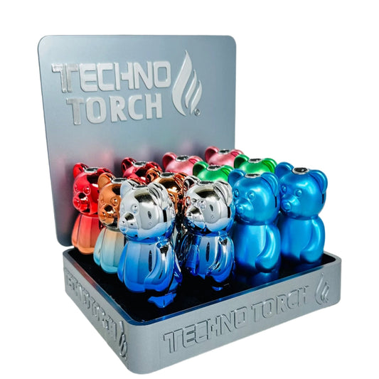 Techno Torch Metallic Bear Torch Lighter 12ct #19022