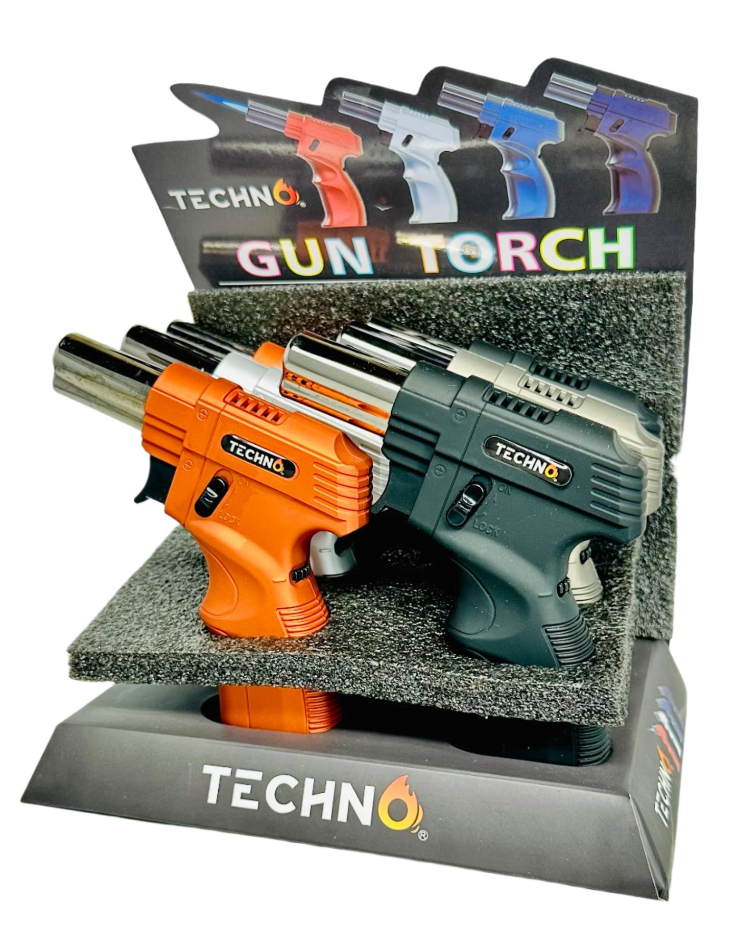 Techno Gun Slant Torch Lighter 6Ct NT 19012