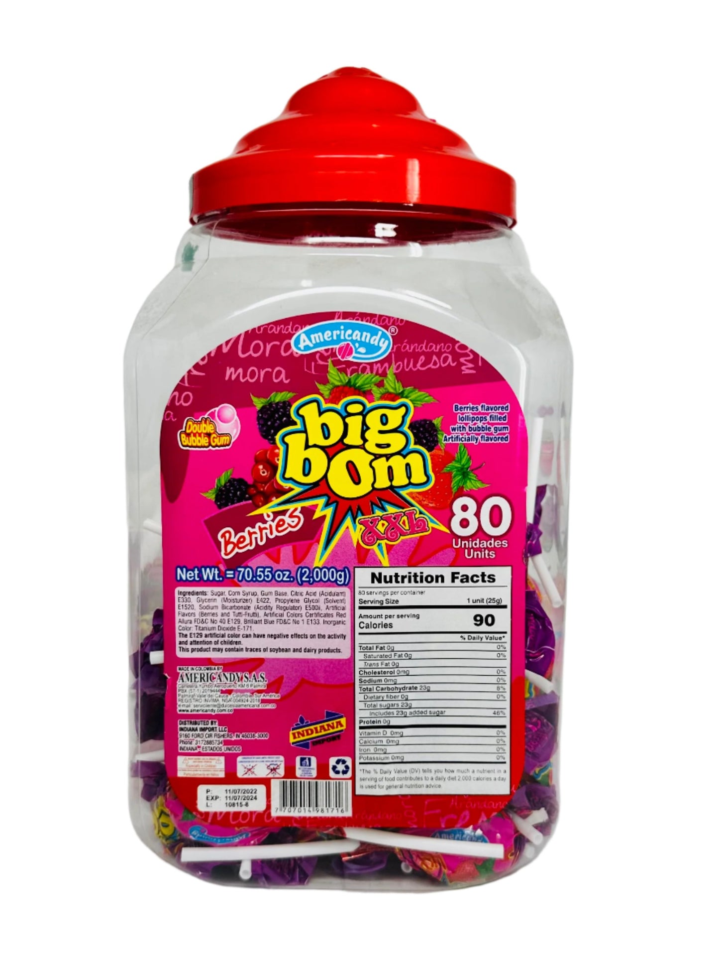 Big Bom Lollipop Jar 80ct