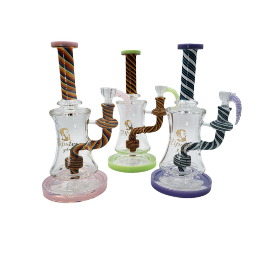 PH023 USA Color Striped Waterpipe 10"