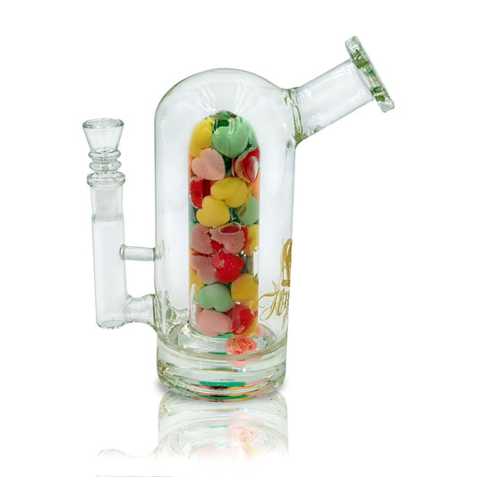 YX014 Glycerin Hearts Filled Bubbler