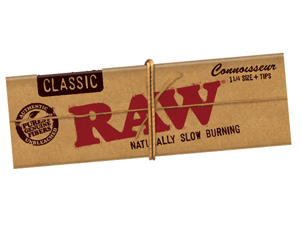 RAW Classic Connoisseur Rolling paper 1¼ + Tips 24pk