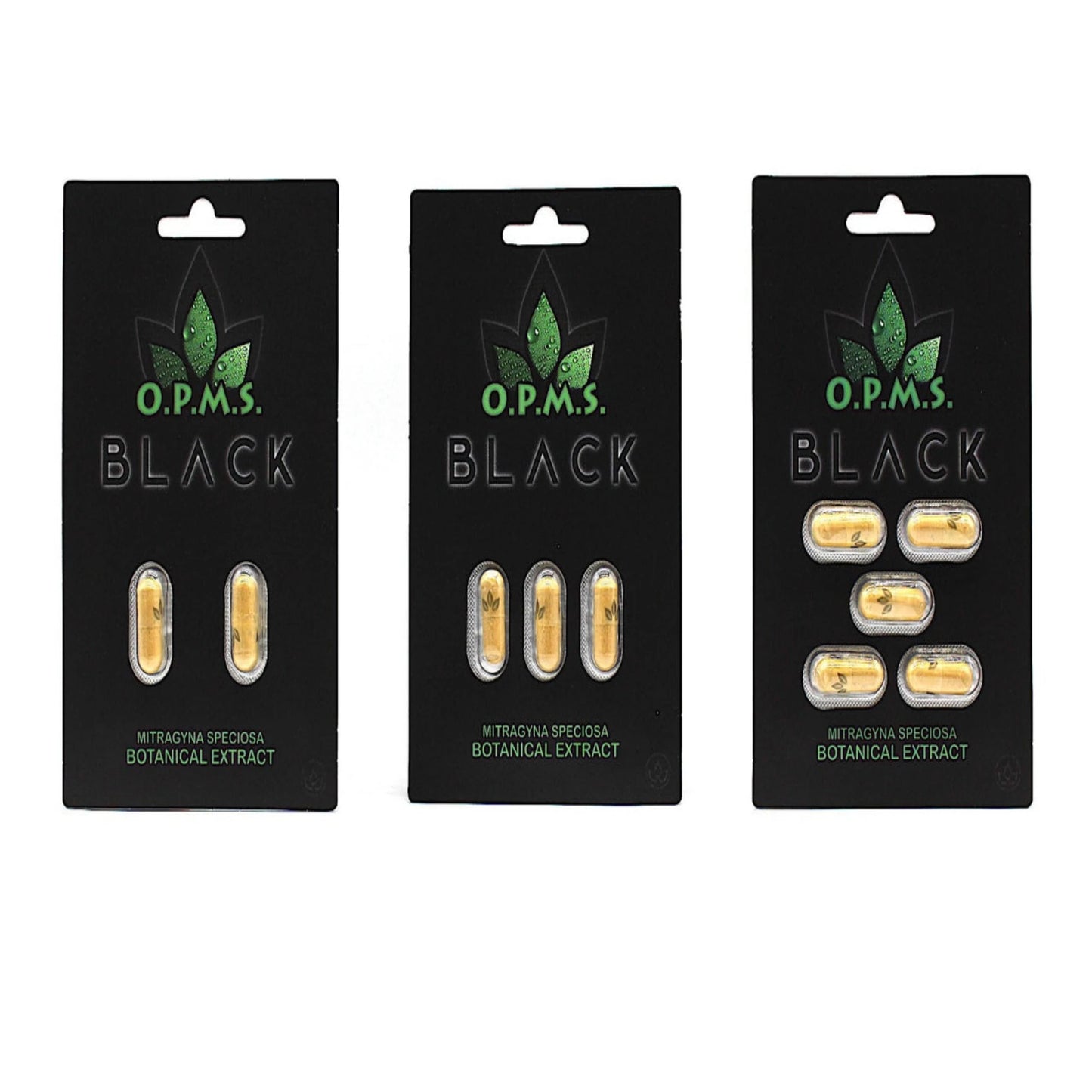 Opms Black Capsules 2ct|3ct|5ct 10pk