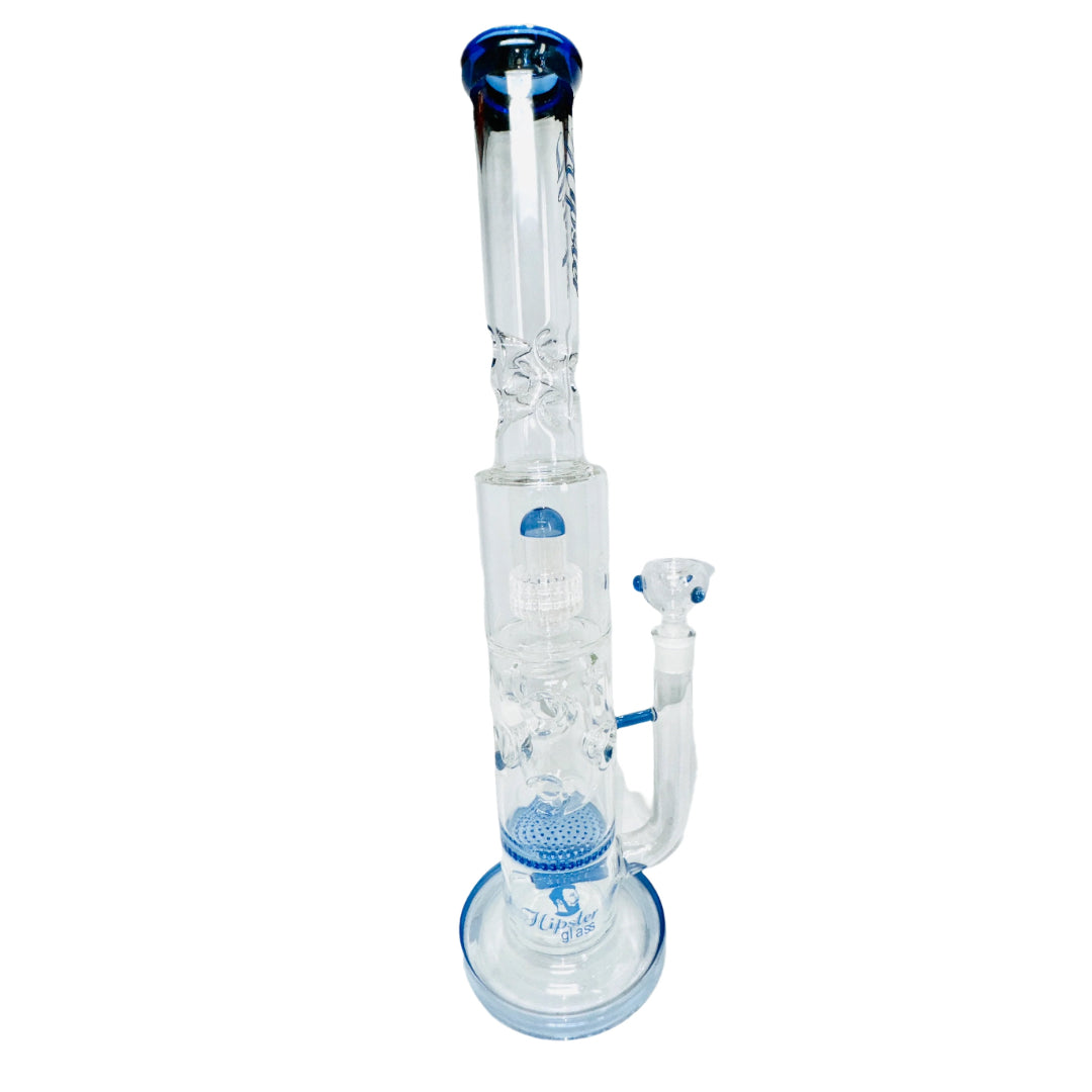 PH008 Straight Tube Honeycomb Swiss perc Waterpipe 20"