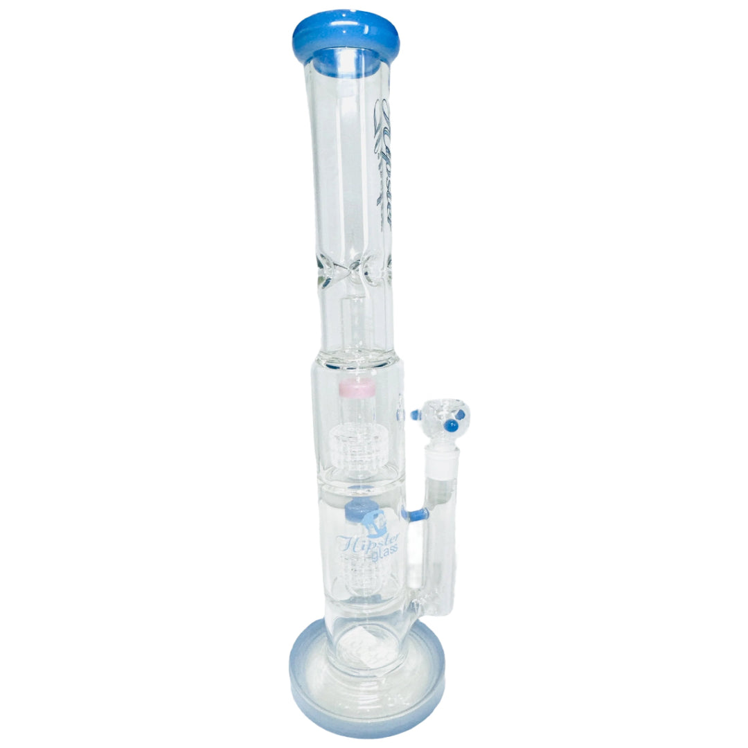 PH009 Double Honeycomb Perc Waterpipe 19"