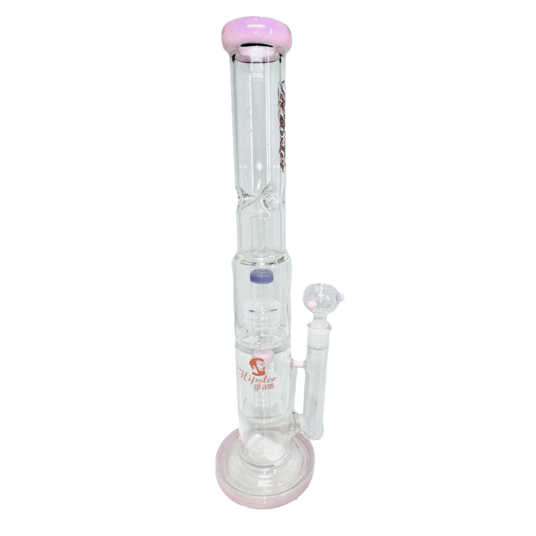 PH009 Double Honeycomb Perc Waterpipe 19"