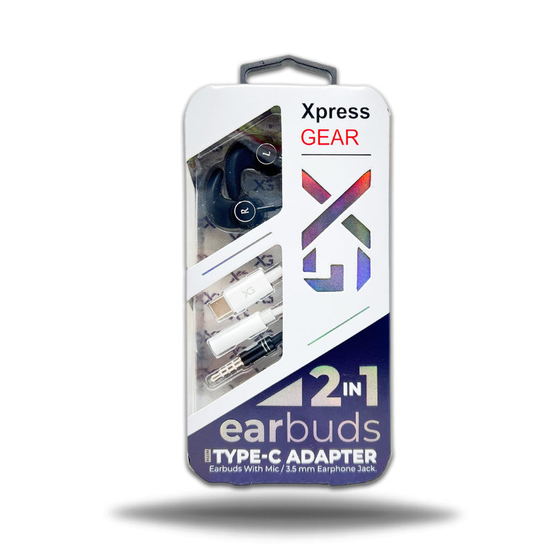 Xpress Gear Earphone W/ Mic 3.5Mm Connector And Adapter #165 #166