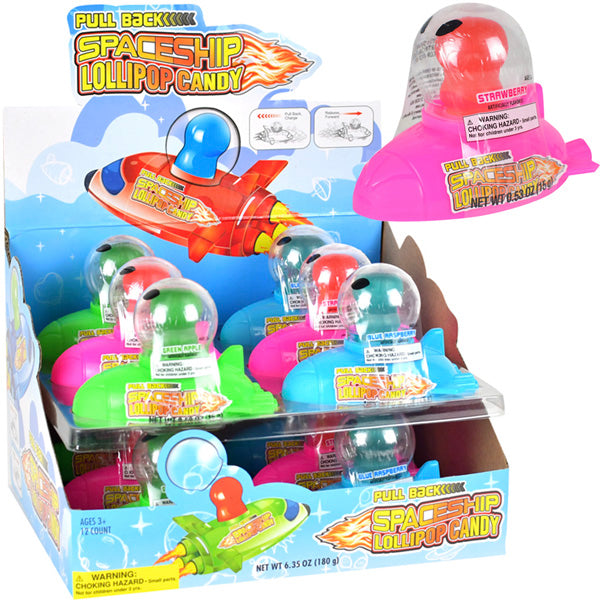 Spaceship Lollipop Candy Toy 12Cts