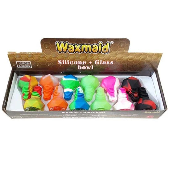 Waxmaid Silicone+Glass Diamond Bowl 12ct Display per pc