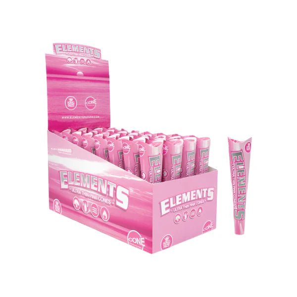 Elements Ultra Thin Pink Cones Kingsize 3ct 32pk