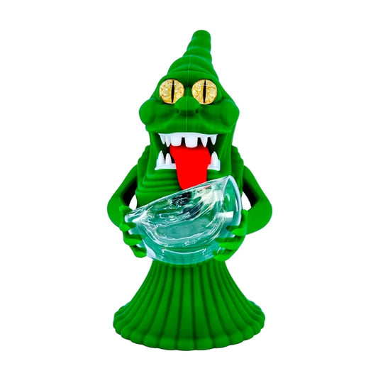 SL5028 Silicone Green Monster Waterpipe 6"