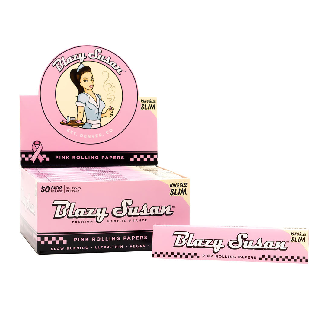 Blazy Susan Pink Rolling Paper 1-1/4| Kingsize