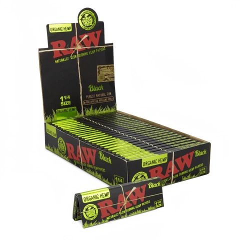 RAW Black Organic Hemp Rolling Paper 11/4 24pk