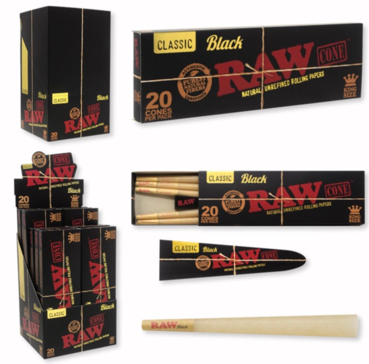 Raw Cone Black King size 20pk