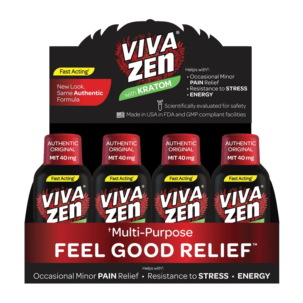 Viva Zen Yellow Kratom Shots 12ct /box