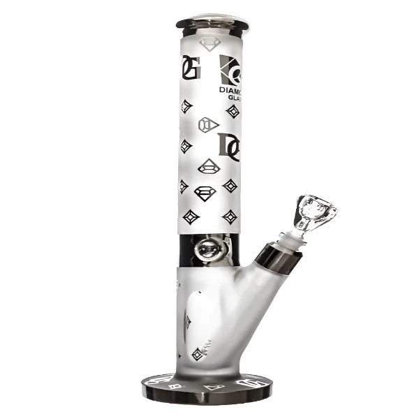 XD205 Diamond Glass Sandblasted Waterpipe 14"